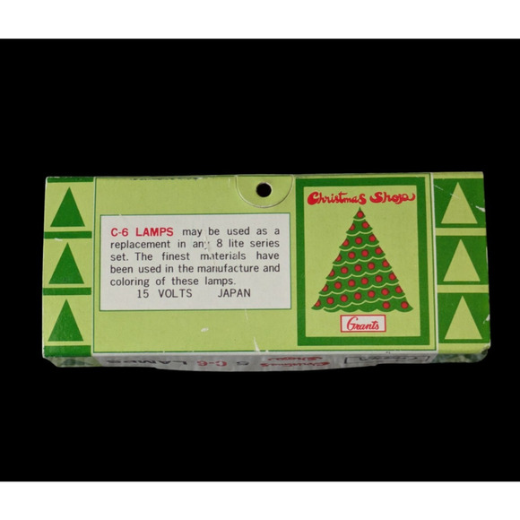 Grants Christmas Shop 5 C-6 Red Lamps Lightbulbs Holiday Japan Vintage AS IS - Picture 4 of 5